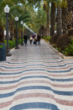 Alicante 'deki Esplanada Bulvarı. Alicante bölgesi. İspanya