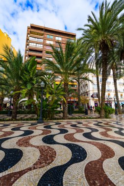 Alicante 'deki Esplanada Bulvarı. Alicante bölgesi. İspanya