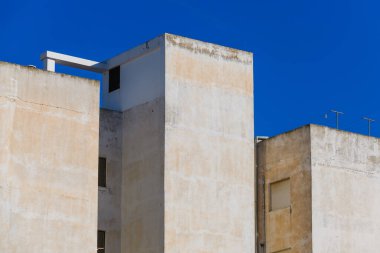 Soyut mimari görüntü. Guardamar del Segura kasabası. Alicante bölgesi. İspanya