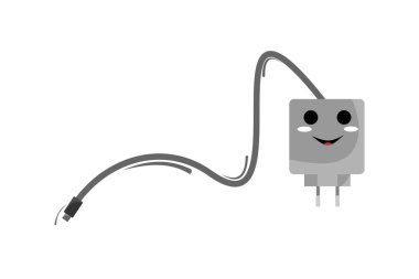 şirin kül rengi ile karakter şarj cihazı