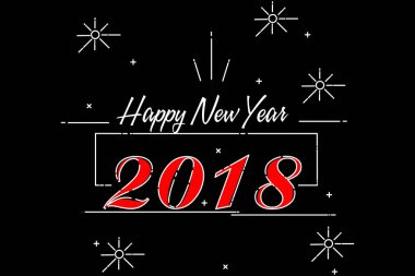 Yeni yıl tebrik ederim 2018, modern bir tarzda yapılmış