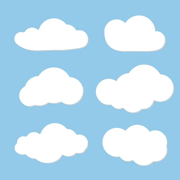 Diseño de vectores de nubes. Puede utilizar como nubes de voz para la red. Nube sobre fondo azul del cielo. Ilustración vectorial — Archivo Imágenes Vectoriales