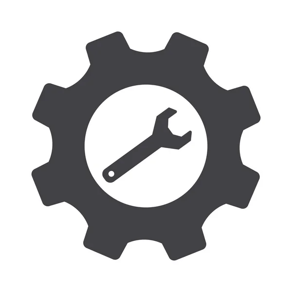 Réglage de roue dentée grise et vecteur de clé. Icône Paramètres . — Image vectorielle