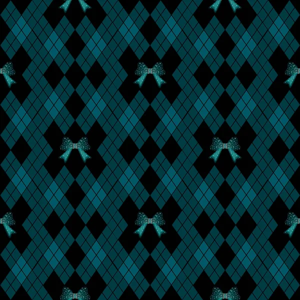 Vecteur mignon abstrait noeud papillon motif sans couture sur fond noir — Image vectorielle