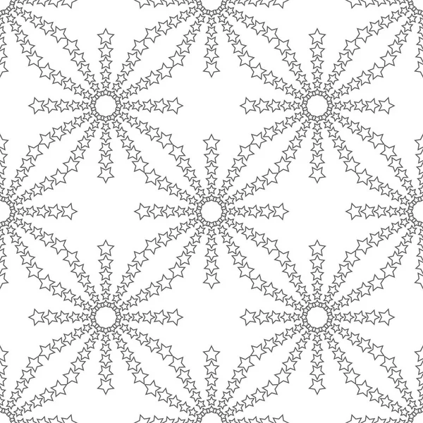 Línea estrellas patrón sin costuras sobre fondo blanco. Ilustración vectorial — Archivo Imágenes Vectoriales