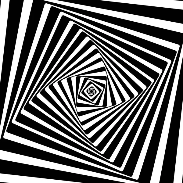 A black and white optical illusion. Vasarely optical effect. Vector — Stock Vector