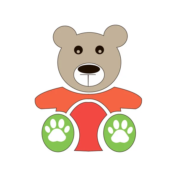Vektor-Teddybär-Symbol, flaches Design. Bärenpuppe. Vektorillustration — Stockvektor