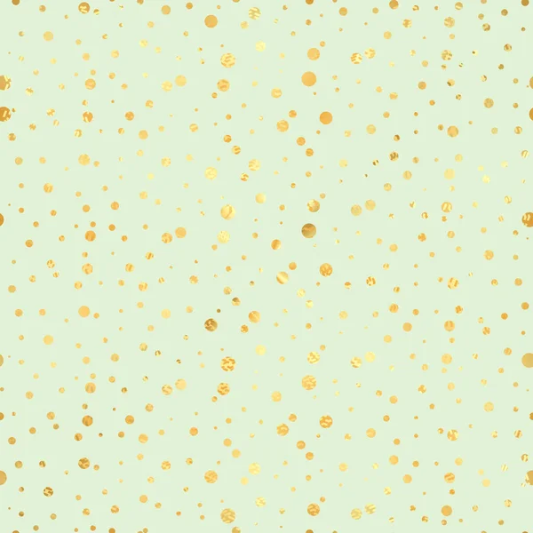 Goldkreis nahtloses Muster. abstraktes Gold geometrischer moderner Hintergrund. Goldpunkte. Vektorillustration. Glanzkulisse. Textur aus Goldfolie. Art-déco-Stil. Tupfen, Konfetti. — Stockvektor