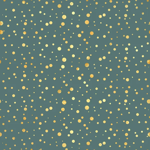 Modèle sans couture cercle d'or. Arrière-plan abstrait géométrique doré moderne.Pois dorés. Illustration vectorielle. Une toile de fond brillante. Texture de feuille d'or. Style art déco. Pois, confettis . — Image vectorielle