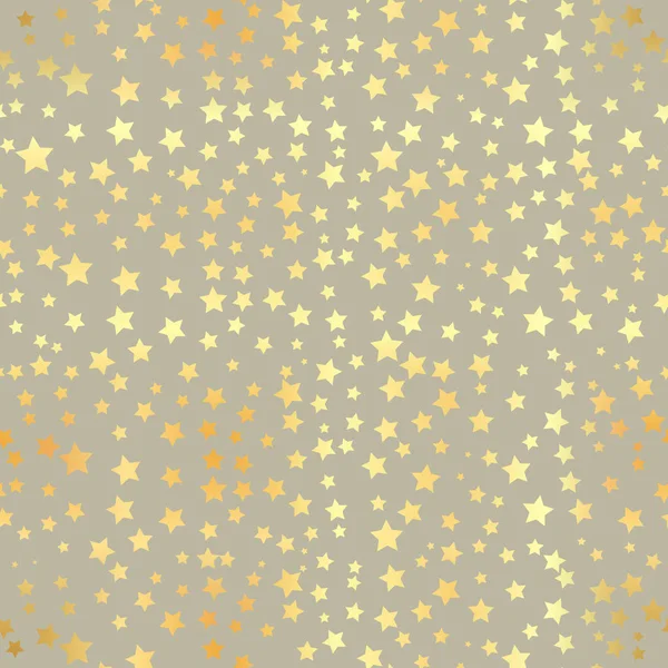 Vector Gold star Seamless Pattern. Illustration vectorielle. Fond brillant. Texture de feuille d'or. SPE 10. Modèle abstrait sans couture avec étoiles confettis or . — Image vectorielle