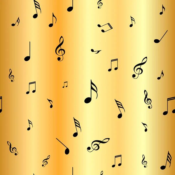 Abstraktes Gold Musik nahtlose Muster Hintergrund Vektor Illustration für Ihr Design — Stockvektor