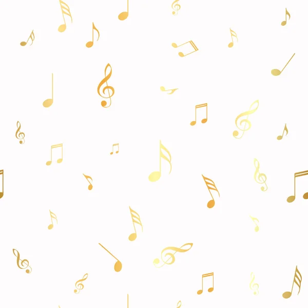 Abstract golden music notes seamless pattern background vector illustration for your design. Vector Illustration — Stock Vector