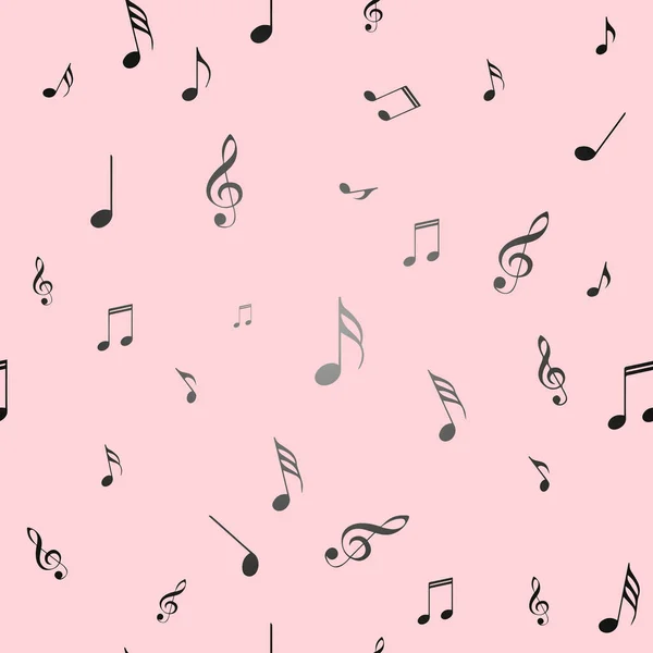 Pink Seamless pattern. Music notes on a pink background. Pink seamless pattern.Vector Illustration — Stock Vector
