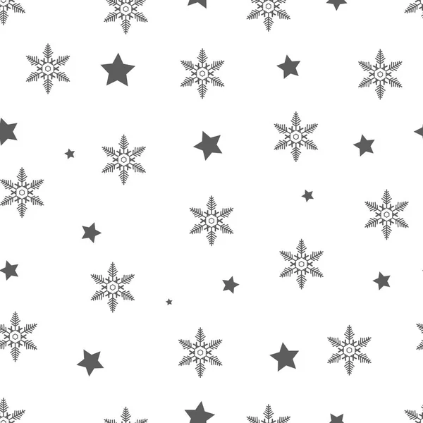 Invierno copo de nieve sin costura y patrón sin costura estrella. Vector EPS 10. copos de nieve sin costura — Archivo Imágenes Vectoriales