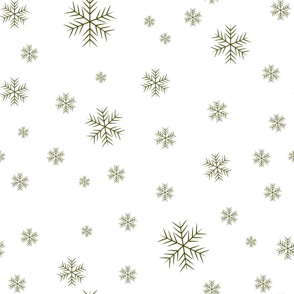 Patrón sin costuras de copos de nieve sobre un fondo blanco. Ilustrador de vectores — Vector de stock