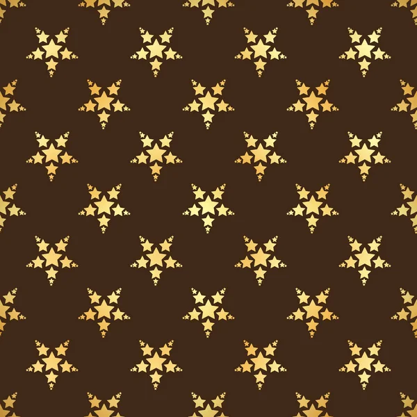 Modèle sans couture étoile d'or. Motif abstrait moderne sans couture avec des étoiles confettis d'or. Illustration vectorielle. Fond brillant. Texture de feuille d'or . — Image vectorielle