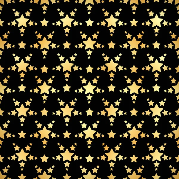 Gold star seamless pattern. Abstract modern seamless pattern with gold confetti stars. Vector illustration. Shiny background. Texture of gold foil.