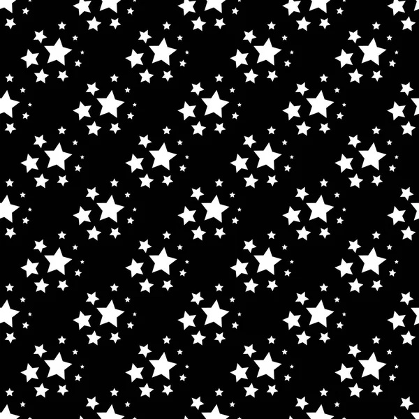 Patrón de estrellas sin costura. La imagen vectorial. Cielo nocturno estrellado — Vector de stock