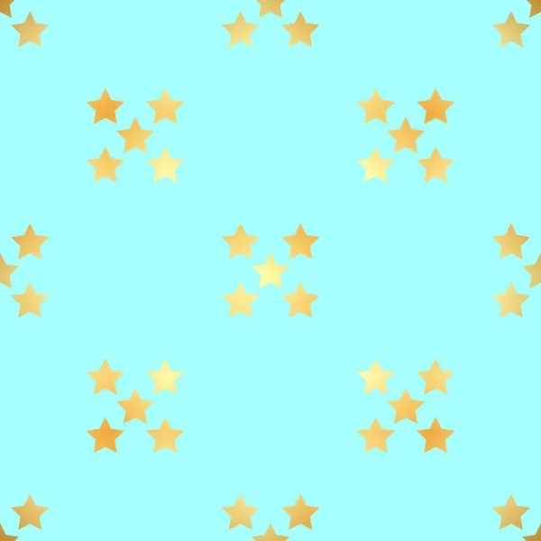 Golden Stars Seamless Pattern. L'image vectorielle. Or ciel étoilé nuit — Image vectorielle