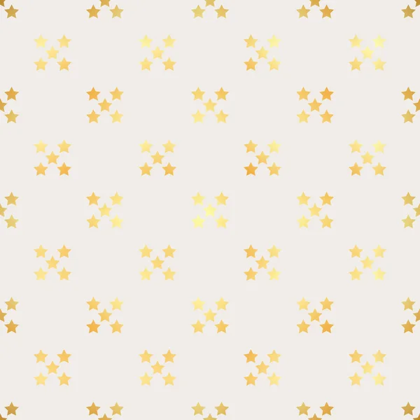 Motif abstrait vectoriel moderne sans couture avec des étoiles confettis d'or. Illustration vectorielle.Fond brillant. Texture de feuille d'or . — Image vectorielle