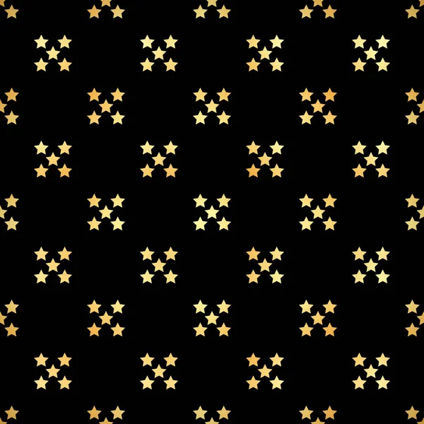 Motif abstrait vectoriel moderne sans couture avec des étoiles confettis d'or. Illustration vectorielle.Fond brillant. Texture de feuille d'or . — Image vectorielle