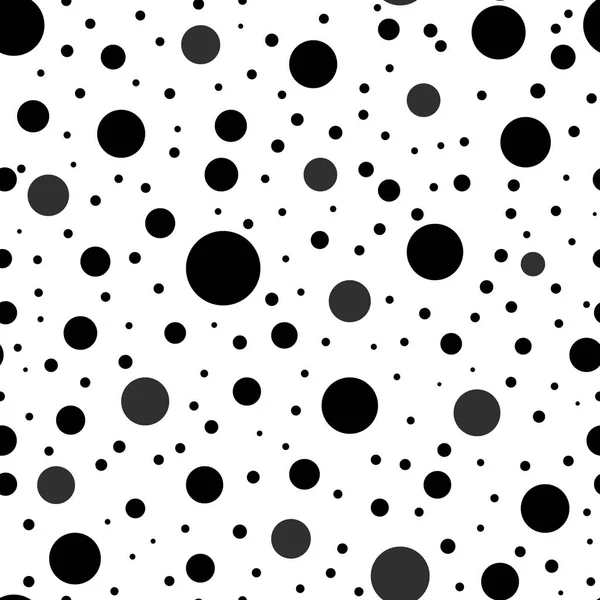 Fond abstrait avec des cercles noirs et blancs. Modèle sans couture — Image vectorielle