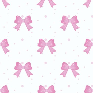 Şerit pembe ve kılavuz Dikişsiz desen arka plan üzerinde beyaz izole yay. Vektör çizim eps10