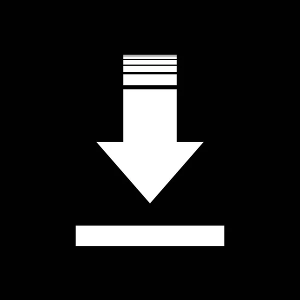 Icono Descarga Ilustración Vectorial Blanco Negro Eps10 — Vector de stock