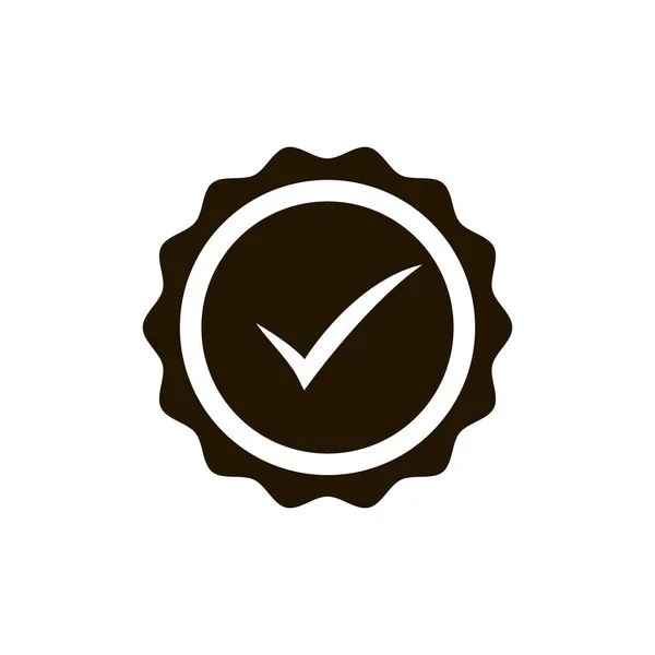 Ícone Medalha Aprovado Certificado Design Plano Ícone Roseta Prémio Vetor —  Vetores de Stock