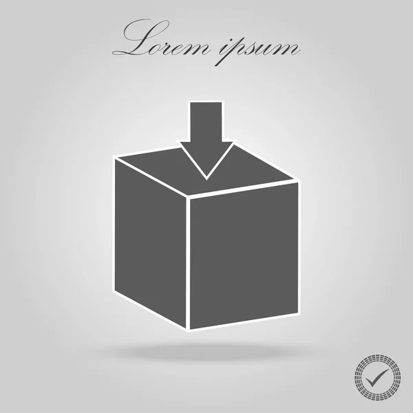 Box Ikon Vektoros Egyszerű Lapos Szimbólum Tökéletes Fekete Piktogram Illusztráció — Stock Vector