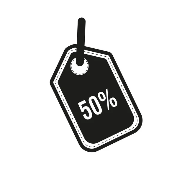 50 por cento ícone tag, ilustração vetorial. Estilo de design plano —  Vetores de Stock