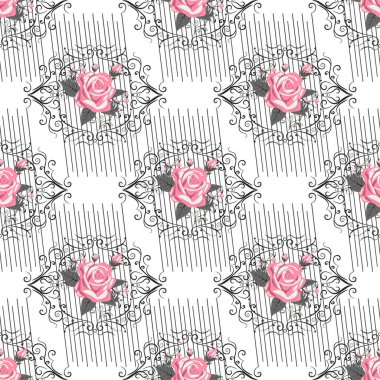 Dikişsiz Hassas desen buketleri. Yaz çiçek. Çiçek sorunsuz arka plan Tekstil veya kitap kapakları, üretim, duvar kağıdı, baskı, hediye paketi ve scrapbooking.eps 10