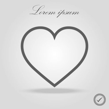 Kalp satırı simgesi beyaz arka plan. Vektör çizim eps 10