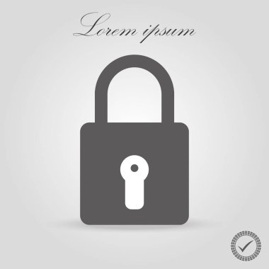 Kilit izole düz Web telefon simgesi. Vektör işareti simgesi düğmesini öğe siluet eps 10