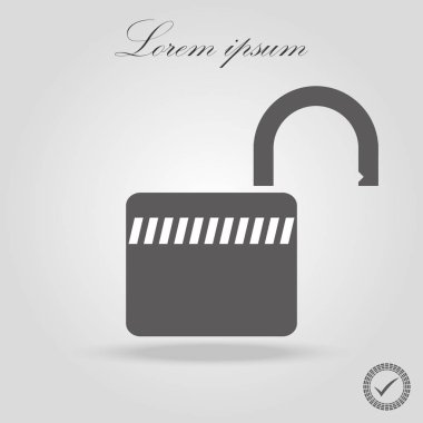 Trendy düz stil gri arka plan üzerinde izole kilit simgesi. Güvenlik simgesi, web sitesi tasarımı, logo, app, UI. Vektör çizim, Eps10.eps 10