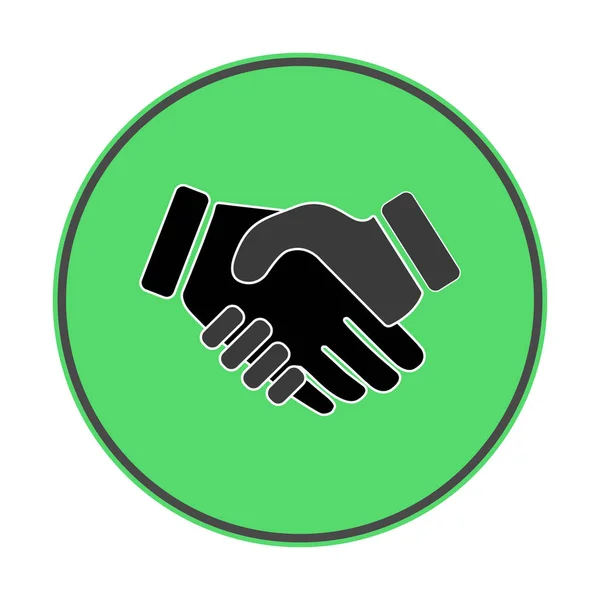 Handshake Design Plano Ícone Sombra Longa Parceria Negócios Negociações Símbolo — Vetor de Stock