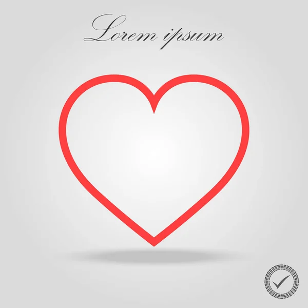 Srdce Červená Ikona Linie Vektoru Love Symbol Valentine Den Eps — Stockový vektor