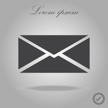 Posta simge vektör. Grafik tasarım, Web sitesi, Kullanıcı arabirimi için trendy siyah stil. Vektör çizim eps 10