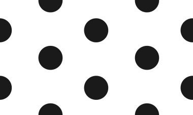 Küçük Polka noktalı deseni ile sorunsuz arka plan. Puantiyeli kumaş. Retro vektör arka plan veya desen. Beyaz arka plan üzerinde rahat şık siyah polka dot doku.