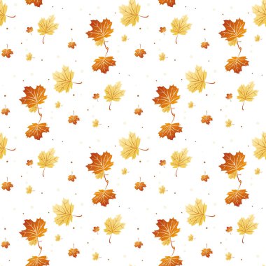 White.eps 10 vektör sorunsuz arka plan sonbahar akçaağaç yaprakları