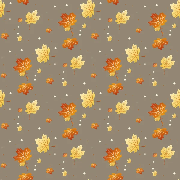 Nahtloses Muster Mit Farbigen Herbstblättern Vektorillustration Eps — Stockvektor