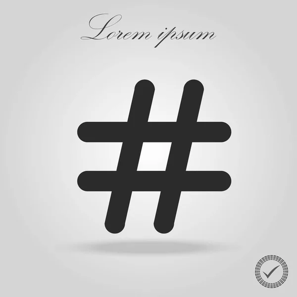 Hashtag-Symbol isoliertes Zeichensymbol und flacher Stil für App, Web und digitales Design. Vektorillustration. — Stockvektor