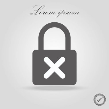 Bir x işareti ile siyah kilit pad çizimi