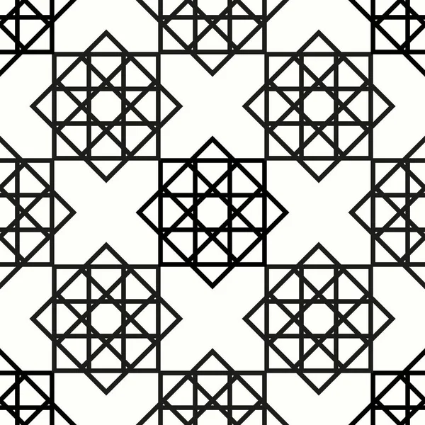 Padrão Geométrico Arábico Sem Costura Ornamental Linhas Loop Com Estrelas — Vetor de Stock