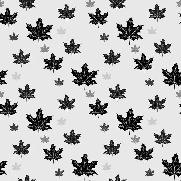 Black maple leaves seamless patern. Vector illustration. — Stock Vector