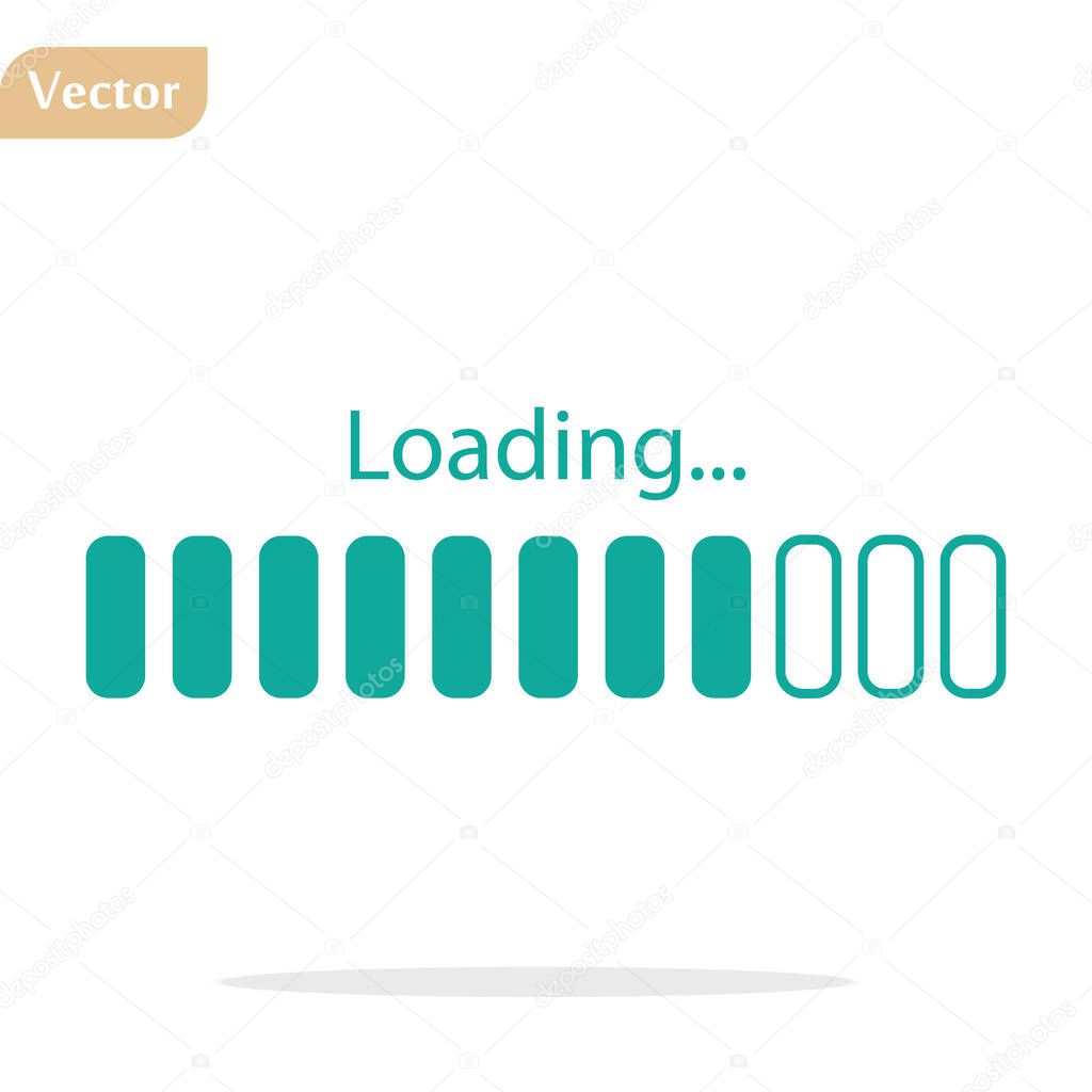 Green Loading icon, isolated on white background eps10