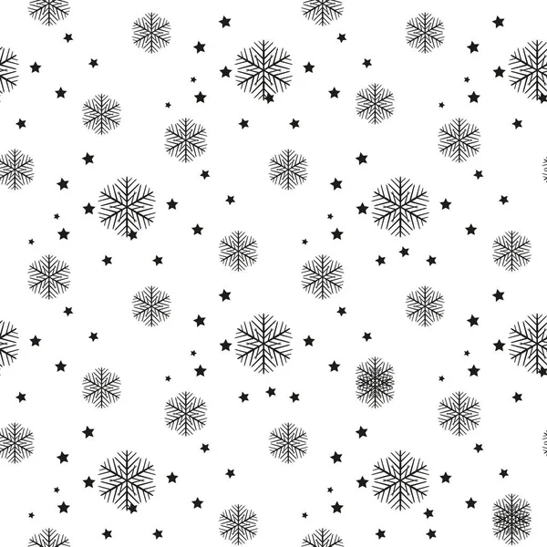 Seamless a background with snowflakes in black-and-white colour eps10 — Stock Vector