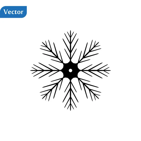 Schneeflockensymbol. flache Vektordarstellung in schwarz auf weißem Hintergrund. eps10 — Stockvektor