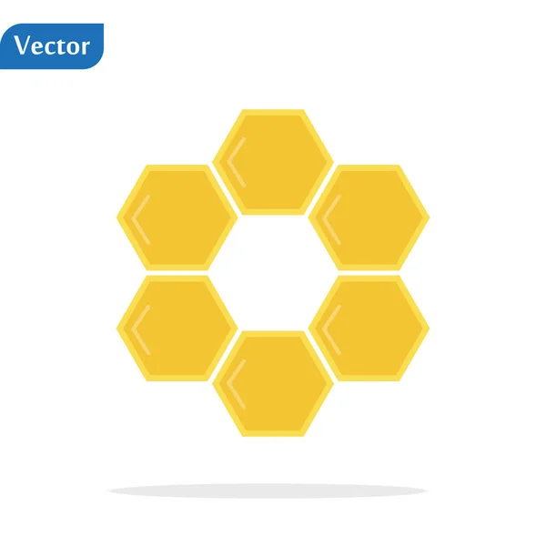 Honigwaben hexagonales Muster flache Vektorfarbsymbol für Apps und Webseiten. Wabensymbol auf weißem Hintergrund. flaches Design — Stockvektor