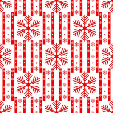 Örülmüş, pürüzsüz bir arka plan. Noel veya kış tasarımı için kırmızı ve beyaz süveter deseni. Yazılı geleneksel İskandinav süsü. Vektör çizimi. eps10